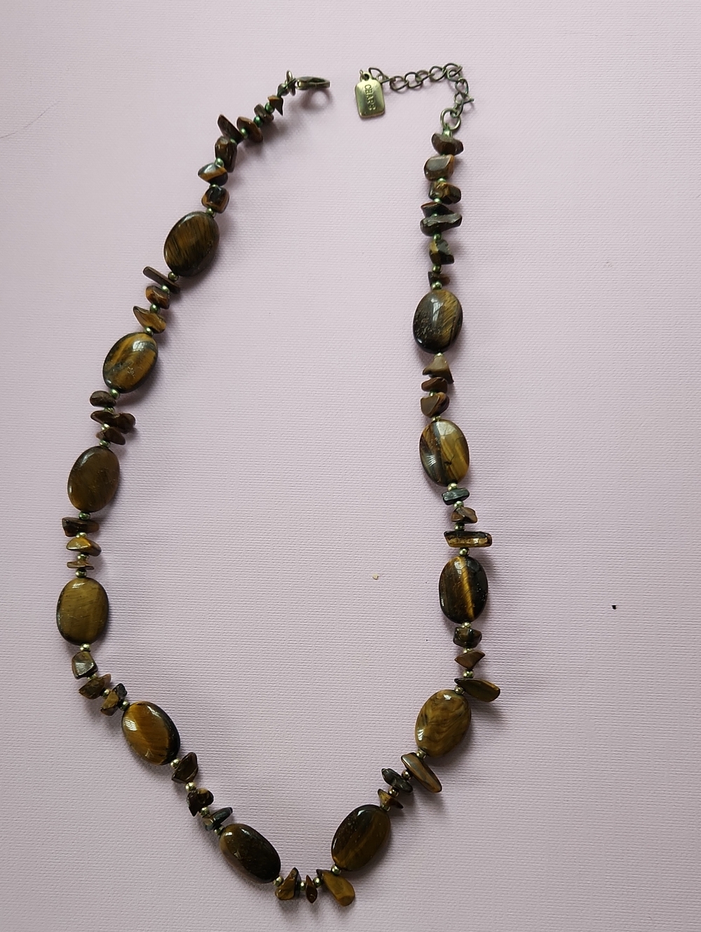 Vintage Chaps Tiger Eye Beaded Necklace - Brown - Picture 1 of 3